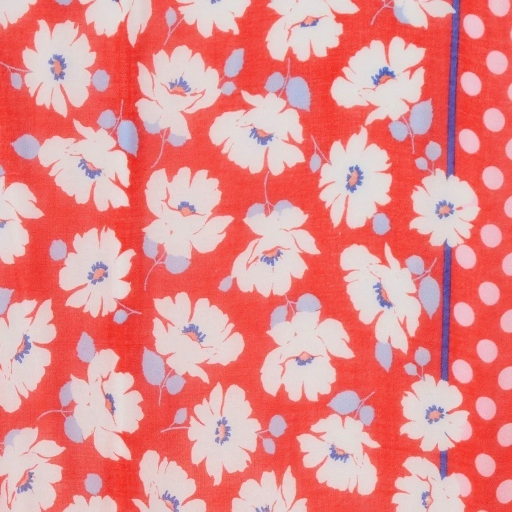 Kate Spade Red Floral Polka Dot Scarf::NWT::